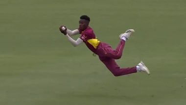 Alick Athanaze Catch Video: Watch the Carribean Cricketer Take A Stunner to Dismiss Ishan Kishan During IND vs WI 2nd ODI 2023