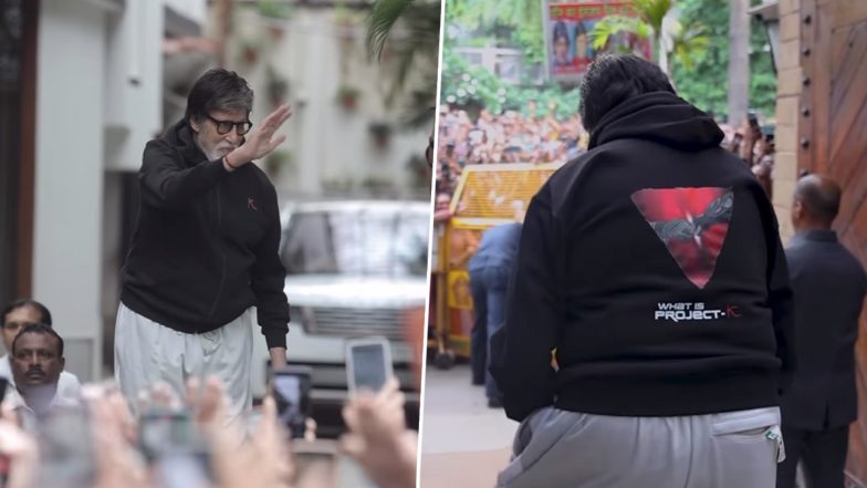 Amitabh Bachchan Greets Fans Outside Jalsa Wearing Project K Hoodie (Watch Video)