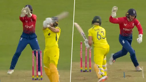 Amy Jones Grabs a Stunning Catch, Dislodges Bails Off With Quick Reflexes During Eng W vs Aus W Ashes 3rd T20I Match (Watch Video)