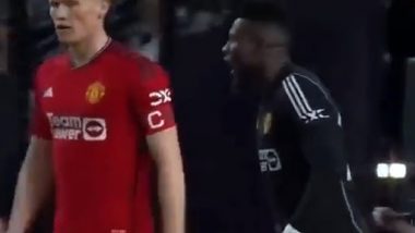 Manchester United Goalkeeper Andre Onana Loses Cool, Yells at Harry Maguire After Latter's Mistake Almost Resulted in a Goal for Borrusia Dortmund in Club Friendly (Watch Video)