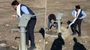 Anurag Thakur Drinks 'Sweet' Water in Ladakh Video: Union Minister Draws Groundwater Using Hand Pump at Manali-Leh Highway in Debring Village, Says 'Gave a Different Feeling'