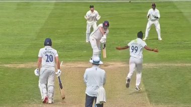 Timber! Arshdeep Singh Disturbs Paul Walter's Furniture During Kent vs Essex County Championship Division One Match (Watch Video)