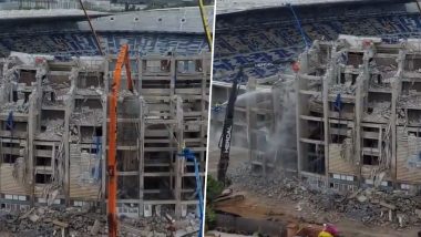 Barcelona’s Iconic Camp Nou Stadium Demolished Ahead of Refurbishment, Fans Sad After Video Footage Surfaces (Watch)