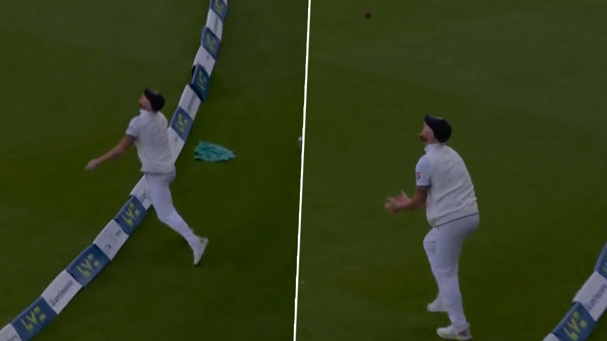 WATCH: Ben Stokes takes a spectacular two-touch catch at the