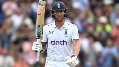 Carnage! Ben Stokes Hits Three Sixes in A Row to Bring Up His First Century in Ashes 2023, Scores 24 Runs in One Over on Day 5 of 2nd Test (Watch Video)