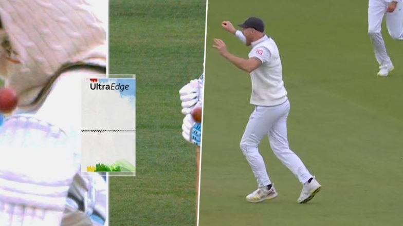 Oops! Ben Stokes ‘Drops’ Steve Smith’s Catch While Celebrating, DRS Rules It Not Out After He Controversially Reviewed Decision During ENG vs AUS Ashes 2023 5th Test (Watch Video)