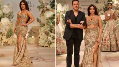 India Couture Week 2023: Bhumi Pednekar Glitters in Gold As She Turns Muse for Varun Bahl (View Pics)