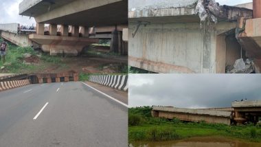 Odisha Bridge Collapse Photos and Video: Portion of Bridge Collapses Due to 'Structural Failure' on NH-16 in Jajpur, None Hurt