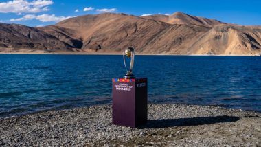 ICC Cricket World Cup 2023 Trophy Tour Begins, Jay Shah Shares Pics of CWC Trophy in Leh’s Pangong Lake