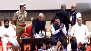 Chhagan Bhujbal Takes Oath As Maharashtra Minister at Raj Bhavan in Mumbai After Ajit Pawar Sworn In As Deputy CM (Watch Video)