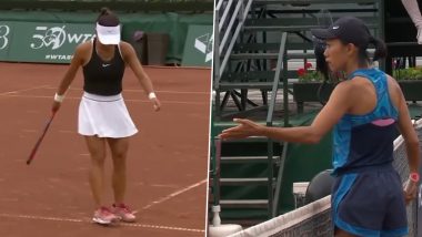 China’s Zhang Shuai Quits Tennis Match in Tears After Her Opponent Amarissa Toth Wipes Out Ball Mark on Court With Her Foot in Disputed Call (Watch Videos)