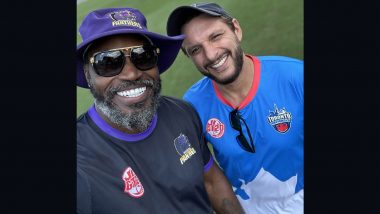 ‘..Here We Are Today Still Gracing a Cricket Field..’ Chris Gayle Shares Picture With Shahid Afridi on Sidelines of Global T20 Canada 2023