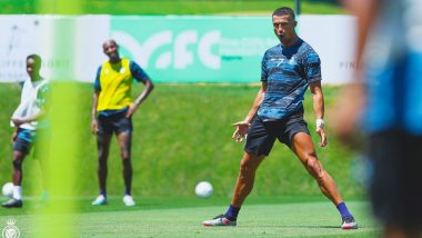 Cristiano Ronaldo Hits the ‘SIUUUU’ Celebration in Training With Al-Nassr Teammates, Pictures Go Viral!