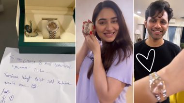 Rahul Vaidya Gifts Disha Parmar Her ‘First Rolex’, Pregnant Actress Thanks Hubby With a Sweet Kiss (Watch Video)