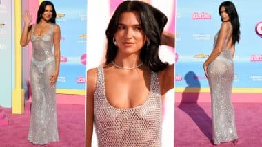 Barbie: Dua Lipa Stuns in See-Through Sparkling Gown at the Movie Premiere (View Pics)