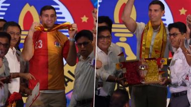 ‘Joy East Bengal’ Argentina’s FIFA World Cup 2022 World Cup Winner Emiliano Martinez Felicitated by East Bengal FC in Kolkata (Watch Video)