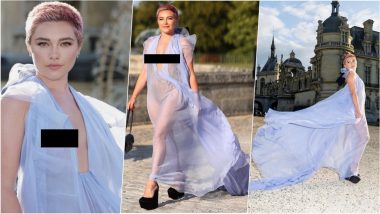 Florence Pugh 'Frees Her Nipples' at Paris Fashion Week in a See-Through Valentino Gown Making a Statement (View Viral Pics)