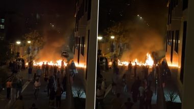 France Riots New Videos: From Town Hall Set on Fire in Persan-Beaumont to Rioters Trying To Enter Central Stock Exchange in Marseille, Violence Continues in Multiple French Cities