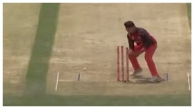 Oops! Bowler Scoffs Up Easy Run-Out Chance With Both Batsmen At One End During Mississauga Panthers vs Montreal Tigers Global T20 Canada 2023 Clash (Watch Video)