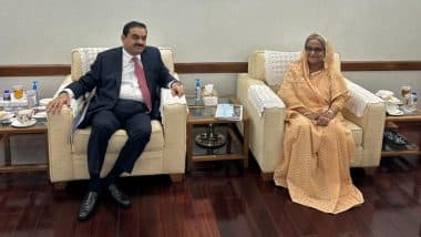 Adani Group Chairman Gautam Adani Calls on Bangladesh PM Sheikh Hasina in Dhaka on ‘Handover’ of 1600 MW Power Plant in Jharkhand’s Godda