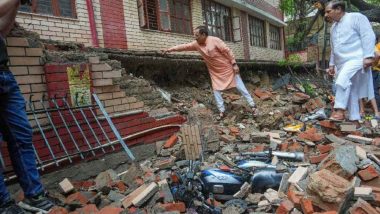 Delhi Rains: Wall of Government School in Srinivaspuri Collapses Due to Heavy Rainfall