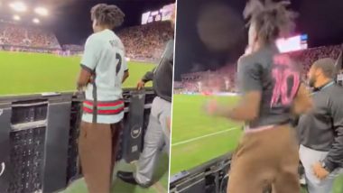 IShowSpeed Is a Lionel Messi Fan NOW! YouTuber Speed Takes Off Cristiano Ronaldo’s Jersey to Reveal Inter Miami Star's Shirt After Argentine's Free-Kick Goal on Debut (Watch Video)