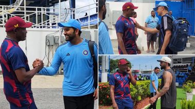 Virat Kohli, Rohit Sharma and Other Members of Team India Meet Legendary Brian Lara in Trinidad Ahead of IND vs WI 2nd Test 2023 (Watch Video)