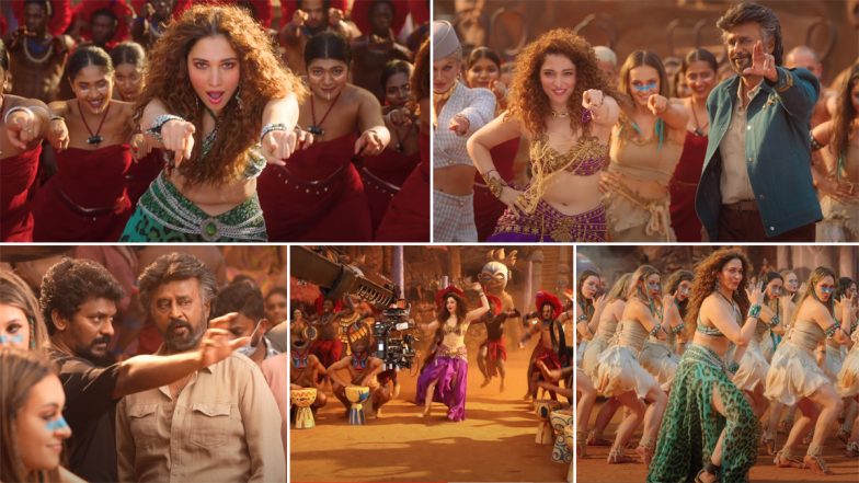 Jailer Song Kaavaalaa: Rajinikanth's Swag and Tamannaah Bhatia's Sizzling Dance Moves Are Fab in This Energetic Track (Watch Lyric Video)