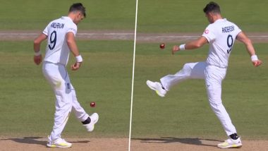 'Manchester DNA...' Fans React After James Anderson Spotted Juggling Cricket Ball With His Feet During ENG vs AUS Ashes 2023 4th Test (Watch Video)