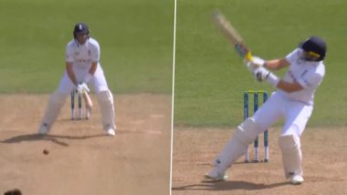 Joe Root Reverse Scoop Video: Watch the England Batsman Dispatch Mitchell Marsh For A Stunning Six During ENG vs AUS Ashes 5th Test 2023