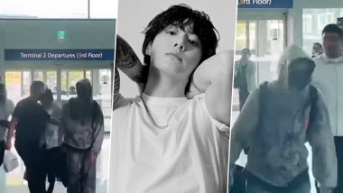 Jungkook Airport Fashion: BTS' Golden Maknae Wears Velvet Tracksuit To  Travel in Style, Netizens Busy Guessing Ensemble's Price! (View Pics)