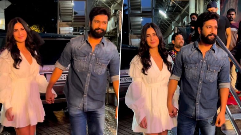 Rocky Aur Rani Kii Prem Kahaani: Katrina Kaif with Hubby Vicky Kaushal Attend The Screening Of Ranveer Singh-Alia Bhatt's Film in Mumbai (Watch Video)