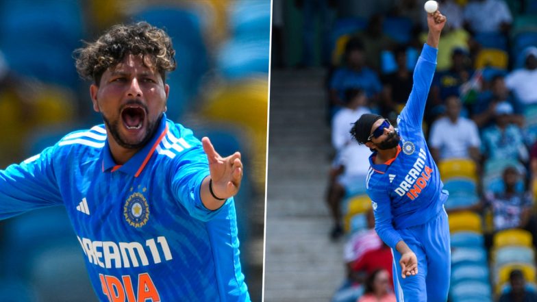 Kuldeep Yadav, Ravindra Jadeja Become First Pair of Indian Left-Arm Spinners To Take Seven or More Wickets in an ODI, Achieve Feat During IND vs WI 1st ODI 2023