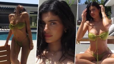 Kylie Jenner Shares Jaw-Dropping Swimwear Look on Instagram! Watch the Beauty Mogul Flaunting Her Sexy Curves in Green Bandeau Bikini – VIDEO