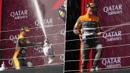 Lando Norris Breaks Max Verstappen&rsquo;s Hungarian GP 2023 Trophy While Celebrating His Second-Place Finish, Videos Goes Viral