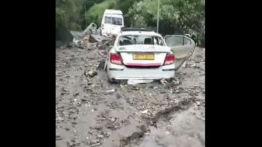Landslide in Uttarakhand: Four Pilgrims From Madhya Pradesh Dead, Seven Injured As Landslide Buries Vehicles in Uttarkashi (Watch Video)