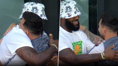 LeBron James Hugs Lionel Messi Ahead of His Inter Miami Debut in Leagues Cup 2023 Match Against Cruz Azul, Video Goes Viral!