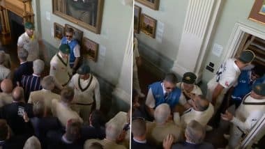 Drama! Security Intervenes After Usman Khawaja, David Warner Exchange Words with Spectators Inside Lord's Long Room During Lunch Break on Day 5 of Ashes 2023 2nd Test (Watch Video)