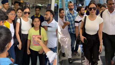 Malaika Arora Looks Visibly Annoyed After She Gets Mobbed by Fans for Selfies at Delhi Airport (Watch Video)
