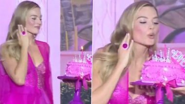 Barbie Star Margot Robbie Can’t Stop Blushing As Crowd Sings Birthday Song for Her During the Film’s Press Event in Seoul (Watch Video)