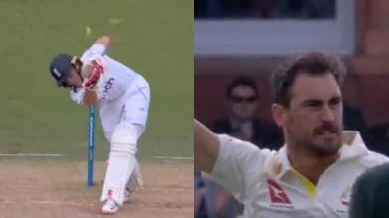 Bowled Him! Mitchell Starc Sends Ollie Pope’s Middle-Stump Flying With Sensational Delivery During Day 4 of ENG vs AUS Ashes 2023 2nd Test (Watch Video)