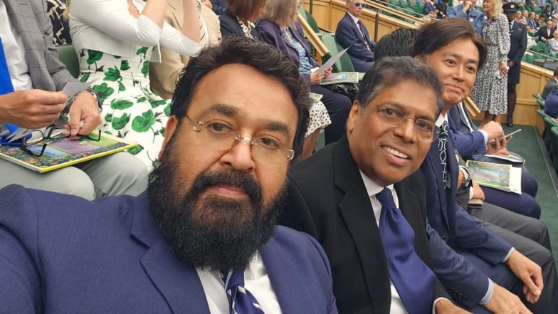 Mohanlal at Wimbledon 2023: Malayalam Star Looks Dapper as He Shares Pics While Enjoying Tennis Match in London!