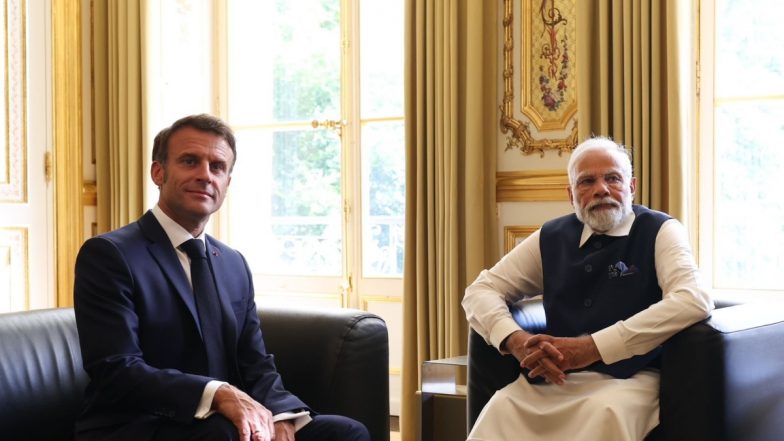 PM Modi in France: Prime Minister Narendra Modi, French President Emmanuel Macron Agree on India-France Relationship Being Resilient
