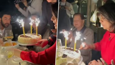Neetu Kapoor Is All Smiles As She Cuts Birthday Cake, Video of Actress’ Intimate Celebration With Ranbir Kapoor and Other Family Members Goes Viral
