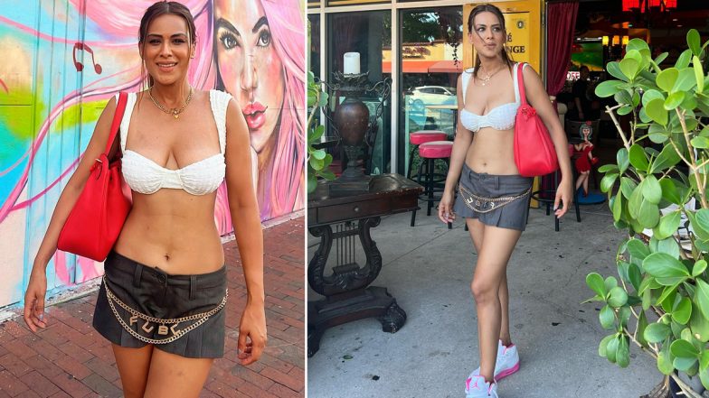 Nia Sharma Looks Drop-Dead Gorg in Sexy Bralette Top and Skirt While Exploring 'Little Havana' in Florida (View Pics)