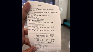 'No Wonder People Don't Go to Cinemas Anymore': Popcorn Bill of Noida PVR Theatre Goes Viral After Man Says Costs Almost Equal to Amazon Prime Video's Annual Subscription