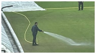 'Ground Tampering' Twitterati React After Ground-Staff Spotted Watering the Old Trafford Outfield After Rain Washes Out Play in ENG vs AUS Ashes 4th Test 2023