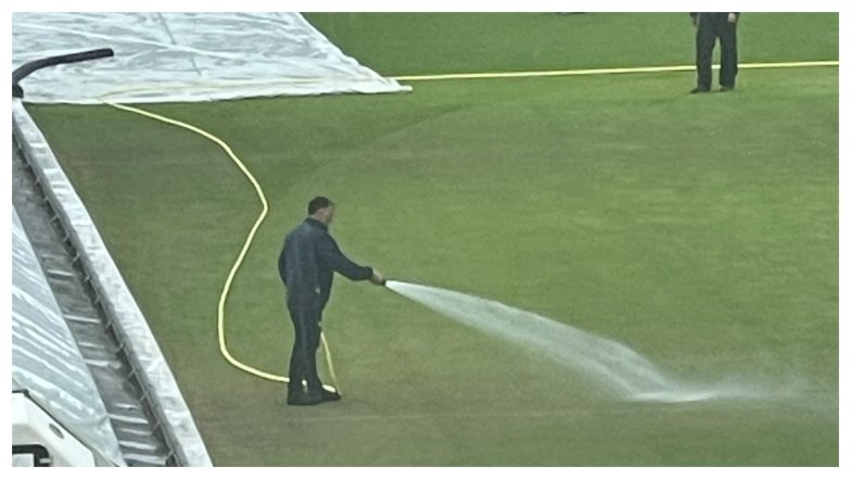 'Ground Tampering' Twitterati React After Ground-Staff Spotted Watering the Old Trafford Outfield After Rain Washes Out Play in ENG vs AUS Ashes 4th Test 2023