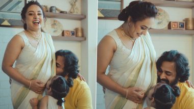 Pearle Maaney Announces Second Pregnancy! Srinish Aravind and Baby Nila Kiss Malayalam TV Host-Actress’ Baby Bump in These New Photos