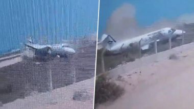 Plane Crash in Somalia Video: Halla Airlines Flight Crashes After Landing at Aden Adde Airport in Mogadishu, Injuries Reported